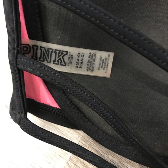 VS Pink Black Triangle Racerback Bikini Top - Picture 4 of 5